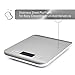 Digital Kitchen Scale Food Scale Weighing Lightweight Portable Mini Measuring Scale Multi functional Volume Measurement Gram Scale 11lb 5kg Silver Stainless Steel (Batteries Included)-White