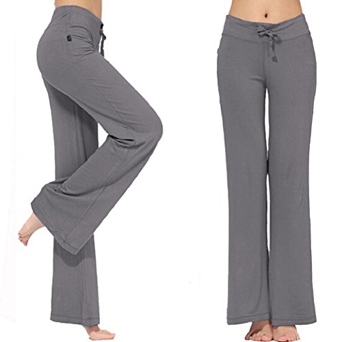 Women's bootleg sleek-fit yoga pants(M,Grey)