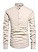 NITAGUT Men Henley Neck Long Sleeve Daily Look Linen Shirts