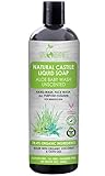 Castile Soap Organic Unscented by Sky Organics (8oz), Plant Based Liquid Soap and All Purpose Wash, Aloe Vera Baby Wash, Vegan & Cruelty-Free, Fragrance-Free Natural Castile Soap Savon de Marseille