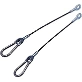 J Bryant 10" Cable Machine Extension Gym Cables (2 Pcs) with Stainless Steel Carabiner for Home Gym Pulley Systems