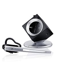 Sennheiser OfficeRunner Telecomunicaciones inalámbricas mejoradas digitalmente (DECT en inglés) 6.0. Audífonos con micrófono, inalámbricos, para la oficina, convertibles., Plateado y negro