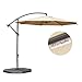 Le Papillon 10-ft Offset Hanging Patio Umbrella Aluminum Outdoor Cantilever Umbrella Crank Lift, Beige