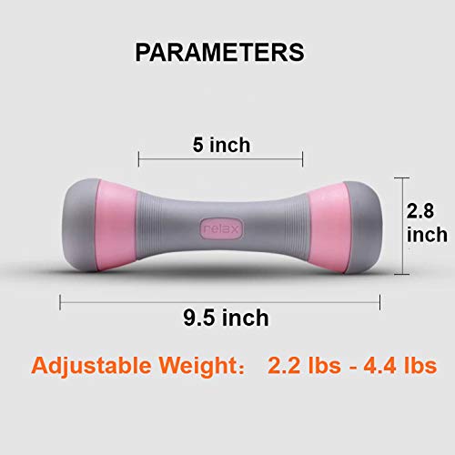 Adjustable-Dumbbells-Set-Weight-PairSet-of-2-Only-For-Women-5-Weight-Options-from-22-to-44-lbs-Non-Slip-Neoprene-Hand-Anti-Skidding-Dumbbells-for-Home-Workouts-Nice-looking-rubber-grip