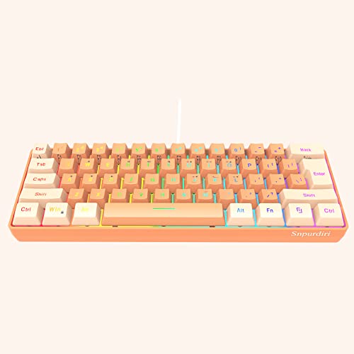 teclado mecanico 60% cableado rgb Snpurdiri naranja