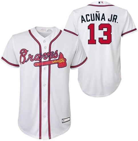 Amazon.com: Ronald Acuna Jr. Atlanta Braves #13 White Youth Cool
