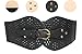 Modeway Womens Wide Leather Elastic Stretch Cinch Waist Belt(S,Black)AQ01-1