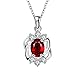 【Christmas Gift】Sterling Silver Plated Ruby Pendant Swarovski Elements Crystal Necklace for Women,18