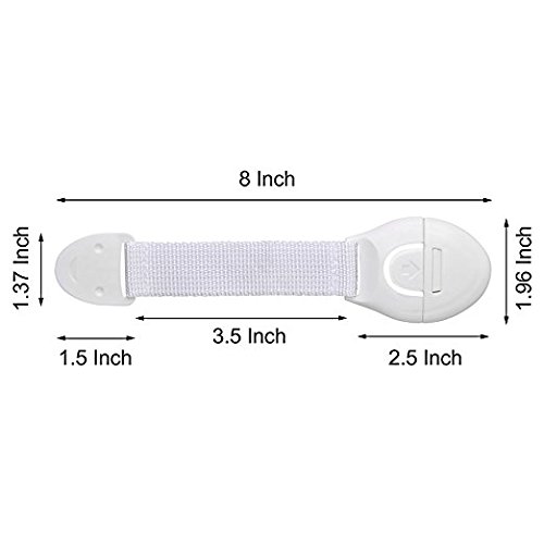 Cabinet Locks Child Safety | 10 Pack Baby Safety Locks | Child Proof Cabinets, Drawers, Appliances, Toilet Seat, Fridge and Oven | Tools or Drilling Not Required | Uses 3M Adhesive