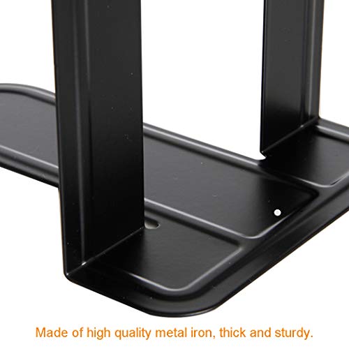 Heavy Duty Bookends for Shelves, Anti-Slip Base, Black, Great for Library, Office, Home, School, 4 Pairs