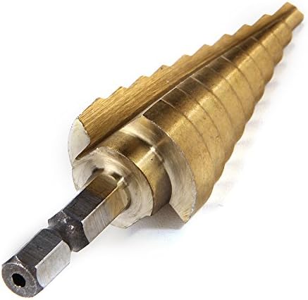 HakkaDeal 4-22MM Step Drill Bits,Hex Shank Titanium High Speed Steel 4241
