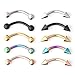 Ruifan 10PCS Assorted Colors Eyebrow Piercing Jewelry Curved Barbell with Balls&Spikes Kit Eyebrow Tragus Lip Ring 16g 16 gauge 10mm