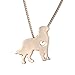 WeiVan Golden Retriever Necklace Gold Plated Dog Pendant with Box Chain