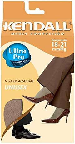 Meia Kendall 3/4 Unissex de Algodão 18 – 21 mmHg P Bege 