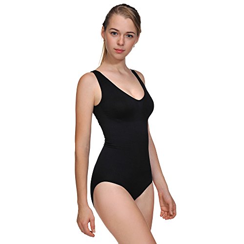 LastFor1 Women's Tank Brifes Seamless Slimming Shapewear Tummy Control Bodysuit(S, Black 001) - Thumbnail 5