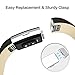 Mkeke Fitbit Charge 2 Bands, Premium Vintage Genuine Leather Replacement Wristbands Adjustable Sport Strap for Fitbit Charge 2 Smartwatch Fitness Wristband(Black/Brown)