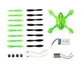 Genuine Hubsan Spare Parts Crash Pack for X4 H107C Quadcopter Drone, Includes Body Shell, 8 Pairs of Lime Green and Black Propellers, LiPo Battery, 4x Rubber Feet, 2x Motors, 2x LED Lights