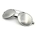 J+S Premium Military Style Classic Aviator Sunglasses, Polarized, 100% UV protection for Men Women (Medium - Silver Frame/Silver Mirror Lens)