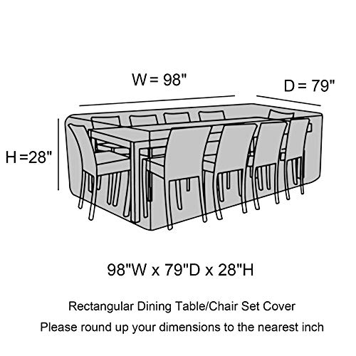 YoungBee Patio Furniture Set Covers,Rectangular/Square Patio Table