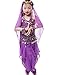 Astage Girls Oriental Belly Dance Sets Costumes All accessories Purple M(Fits 6-8 Years)