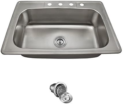 Us1030T Single Bowl Topmount Stainless Steel Sink Ensemble