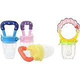 WellWear Baby Pacifier | Baby Food Feeder | Baby Fruit Feeder | Teething Toy | Teether Nibbler（4Pack）