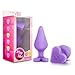 Play with Me - Naughty Candy Heart - Be Mine - Smooth Satin Finish Heart Shaped Bottom Anal Butt Plug - Platinum Silicone - Sex Toy for Men and Women (Purple)