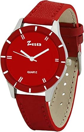 Zesta Leather Analog Red Dial Women's Watch