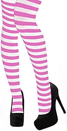 Mytoptrendz® - Semi Opaque Striped Tights Pink and White: Amazon.co.uk
