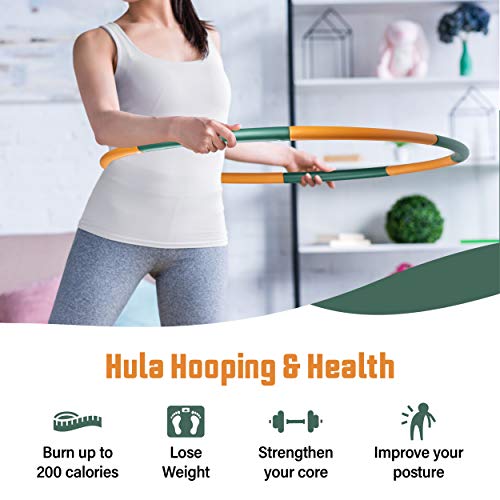 Ryno Tuff Hula Hoops for Adults - 2LB Weighted Hula Hoop with Extra Thick Foam Padding, Carry Bag, and Free Bonus Jump Rope - Weighted Hula Hoops for Exercise 8 Detachable Sections for Easy Storage - Thumbnail 3
