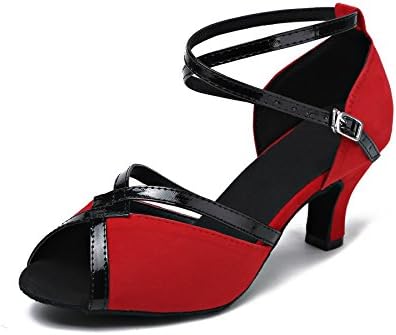 Miyoopark KL194 Women's Cross Strap Buckle Suede Leather Latin Salsa Tango Wedding Sandals