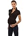 PattyBoutik Mama Collar Short Sleeve Maternity Polo Shirt