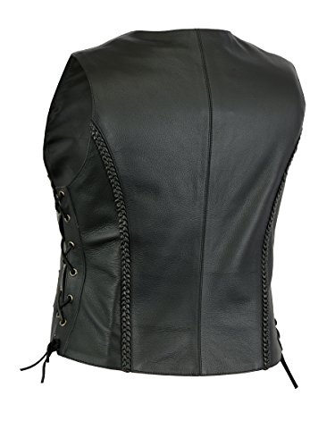 A&H Apparel Women Motorcycle Biker Classic Vest Genuine Cowhide Leather Vest With Gun Pocket (Medium)