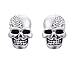 Xusamss Punk Body Piercing Earrings Stainless Steel Crystal Skull Stud Earrings