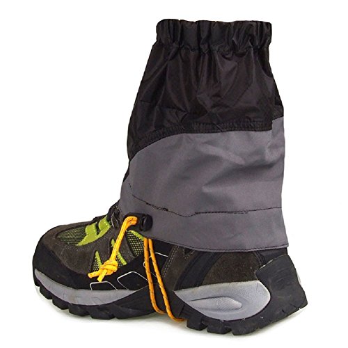 USHINING Outdoor Waterproof Essential Ankle Walking Gaiters Ultra-Light Low Trail Gaiters(1 Pair) -Black - Thumbnail 2