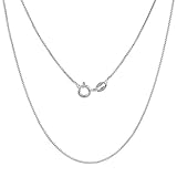 Sterling Silver Box Chain Necklace 0.8mm Very Thin Nickel Free Italy, 24 inch