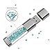 Techkey Jewelry Crystal USB Flash Drive for Girls, with 2 in 1 Anti Dust Plug + Stylus Pen for Touch Screens Set, Photo Frame Gift Packaging, 16GB, Azure