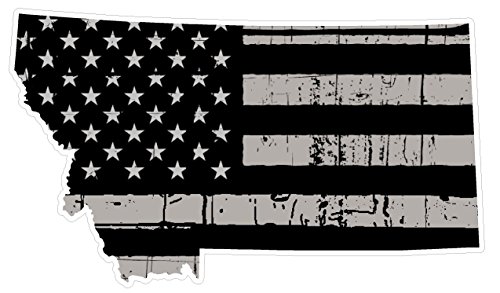Montana State (N27) Distressed Flag Vinyl Decal Sticker Car/Truck Laptop/Netbook Window