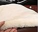 Dotesy Genuine Australia Sheepskin Auto Front Seat Cushion Furry Natural Wool Car Seat Cover Protector Fur Pad Soft Warm Winter Universal for Women Office Chair Car Decor (Pearl White)