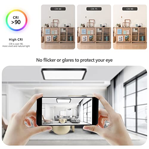 LED Deckenleuchte Dimmbar, bedee 36W LED Deckenlampe mit Fernbedienung, 3000K/ 4500K/ 6500K Einstellbar LED Lampe, 2.4cm Ultra Dünn Lampen für Bad/ Wohnzimmer/ Schlafzimmer/ Büro/ Küchen/ Balkon, 30CM