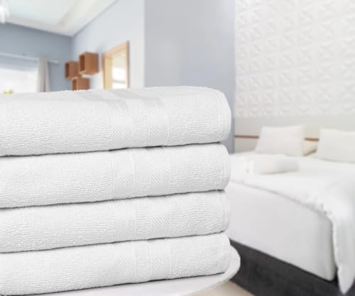 Kit 10 Toalhas Banho para Hotel 100% Algodão Caricinha - Branca
