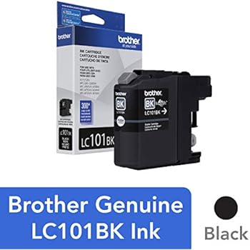 Brother Genuine Standard Yield Black Ink Cartridge, LC101BK, Replacement Black Ink, Page Yield Upto 300 Pages, LC101
