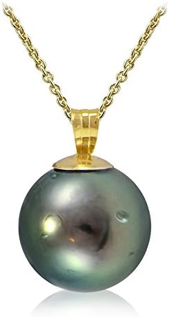 14K Yellow Gold Tahitian 11mm Cultured Pearl Necklace