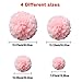 Ponwec 24 pcs Tissue Paper Pom Poms for Party and Wedding Backdrop Decorations, 6-14 inch Pink DIY Paper Flowers Crafts for Festival, Tissue Flowers Lanterns for Baby Shower and Nursery Wall dec
