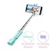 Mini Selfie Stick, atongm Cell Phone Selfie Sticks Extendable Mini All in One Wire Selfie Stick for Cellphone(iPhone, Android) (Blue)