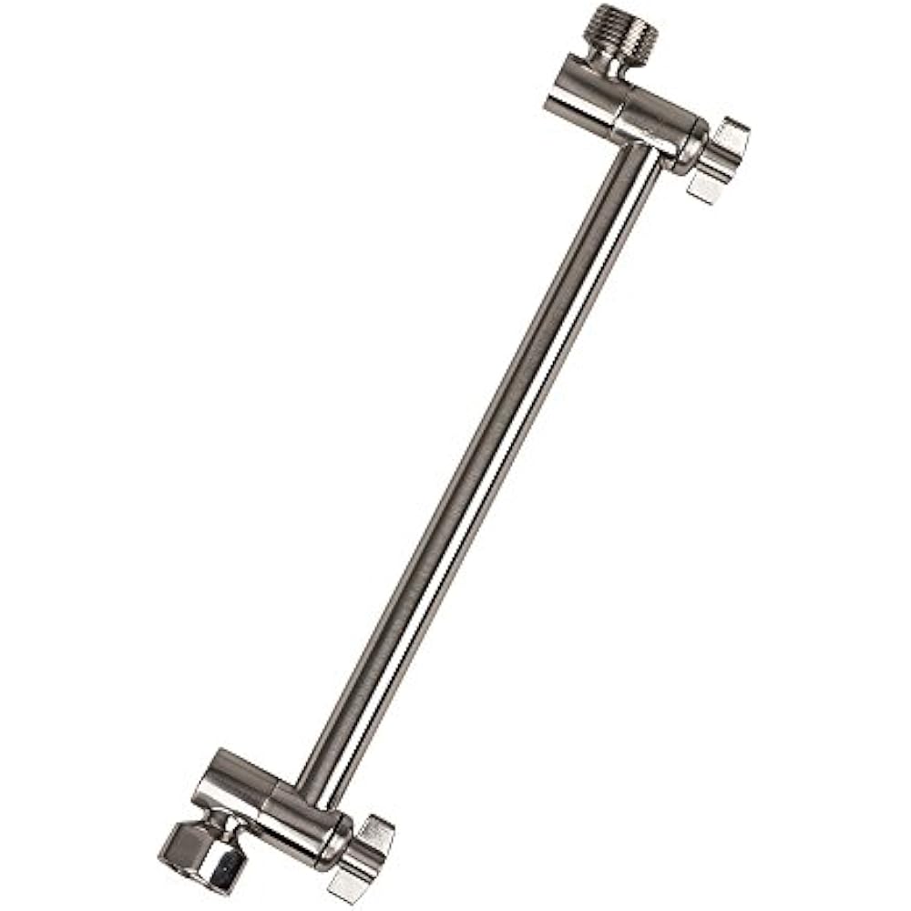 Shower Arms & Slide Bars Solid Brass Brushed Nickel 11 Inch Wall