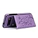SUPWALL Compatible with Galaxy S10 Case Wallet, Case with Card Holder Embossed Butterfly Slim Folio Leather Cover Shockproof Kickstand with Credit Card Slot Protective Skin for Galaxy S10, Purple
