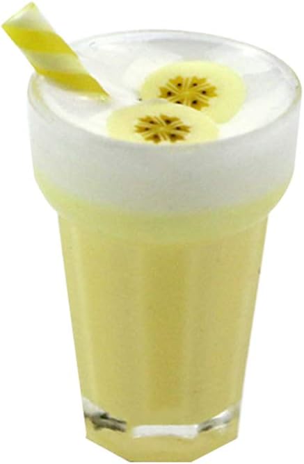 ypypiaol 1/12 Doll House Miniature Banana Milkshake Drink Model Dining Room Accessory Gift 1#