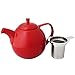FORLIFE Curve Teapot with Infuser, 45-Ounce, Red