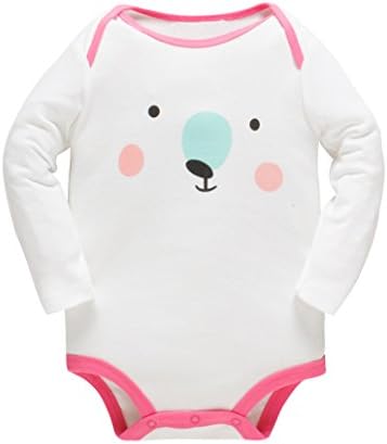 Yatong Baby Long Sleeve Bodysuit for Boys and Girls Onesies Baby Romper (12-18 Months, White1)